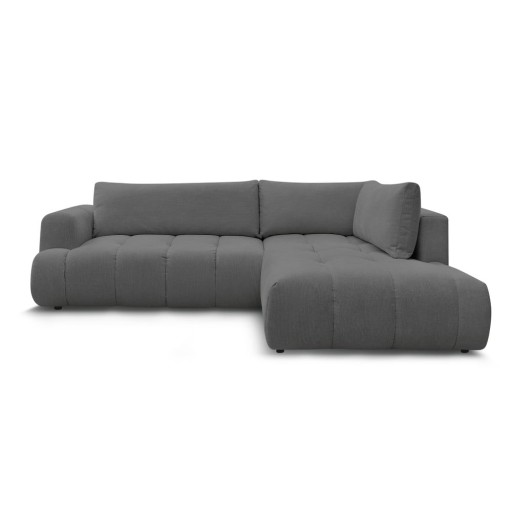 Colțar gri închis extensibil/cu spațiu de depozitare (cu colț pe partea dreaptă/în formă de ”L”) Fuji – Bobochic Paris