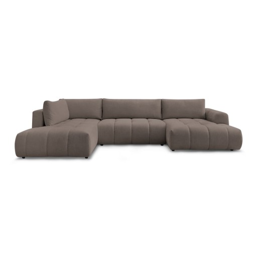 Colțar taupe extensibil/cu spațiu de depozitare (cu colț pe partea stângă/în formă de "U") Fuji – Bobochic Paris