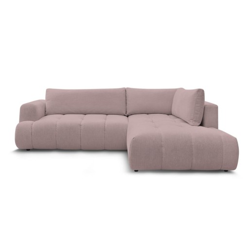 Colțar roz extensibil/cu spațiu de depozitare (cu colț pe partea dreaptă/în formă de ”L”) Fuji – Bobochic Paris