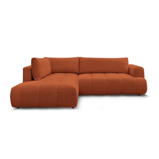 Colțar cărămiziu extensibil/cu spațiu de depozitare (cu colț pe partea stângă/în formă de ”L”) Fuji – Bobochic Paris