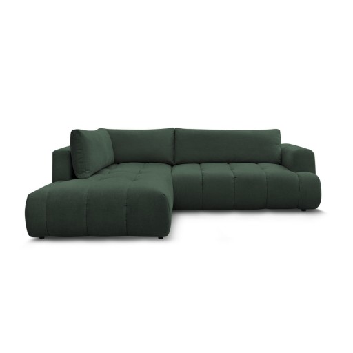 Colțar verde extensibil/cu spațiu de depozitare (cu colț pe partea stângă/în formă de ”L”) Fuji – Bobochic Paris