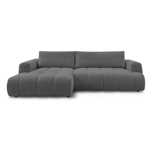 Colțar gri închis extensibil/cu spațiu de depozitare (cu colț pe partea stângă/cu șezlong) Fuji – Bobochic Paris