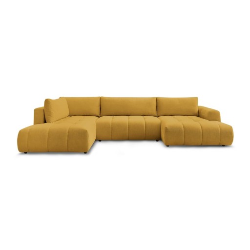 Colțar galben muștar extensibil/cu spațiu de depozitare (cu colț pe partea stângă/în formă de "U") Fuji – Bobochic Paris