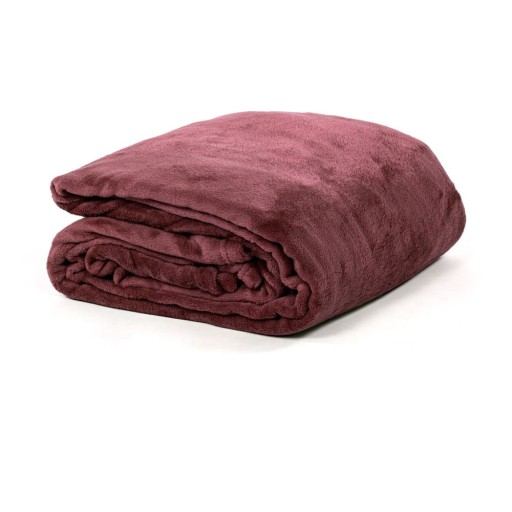 Cuvertură burgundy din micropluș pentru pat dublu 180x220 cm Cosy – Tiseco Home Studio