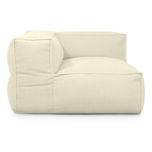 Fotoliu bean bag crem cu tapițerie din țesătură bouclé Mass Corner 125 Left – SLOWDOWN