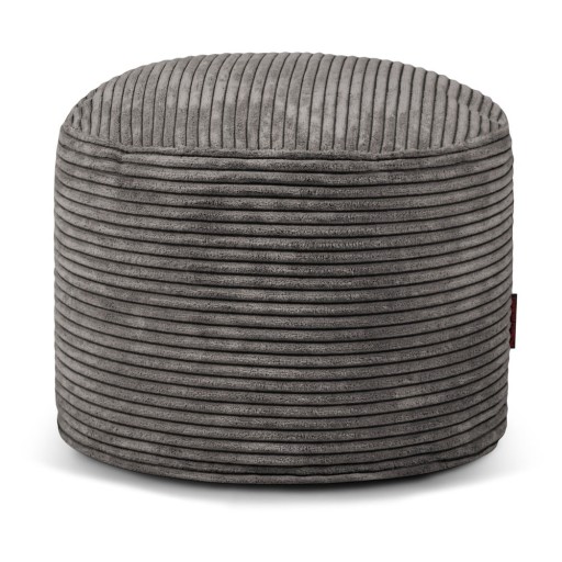 Fotoliu bean bag gri închis cu tapițerie din catifea reiată Mini – SLOWDOWN