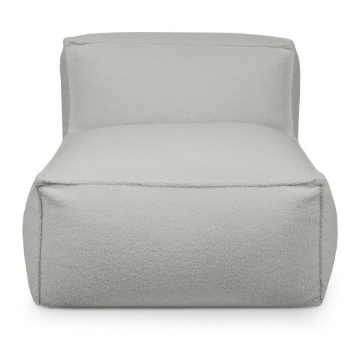 Fotoliu bean bag gri deschis cu tapițerie din țesătură bouclé Mass Open Modul 90 – SLOWDOWN