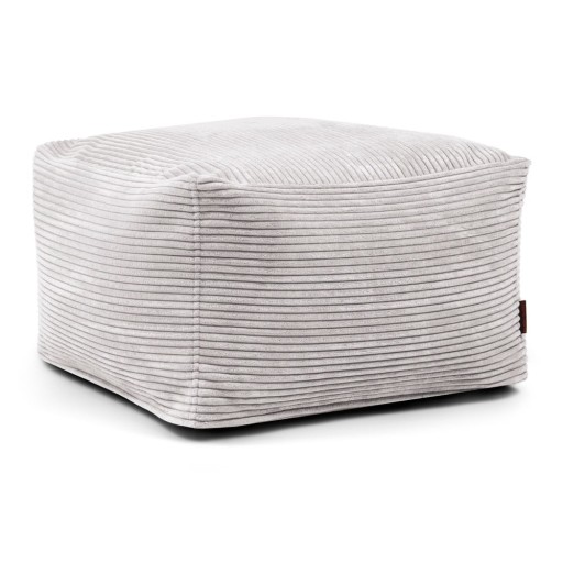 Fotoliu bean bag gri deschis cu tapițerie din catifea reiată Softbox MooG – SLOWDOWN