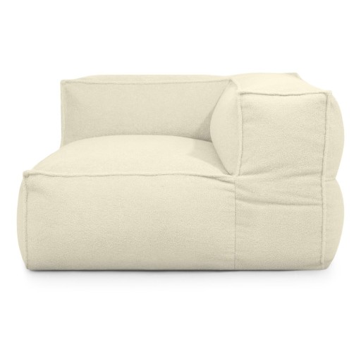 Fotoliu bean bag crem cu tapițerie din țesătură bouclé Mass Corner 125 Right – SLOWDOWN