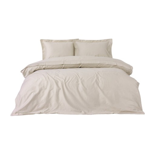 Lenjerie de pat bej din bumbac satinat pentru pat dublu, extinsă 240x220 cm Elegant – Mijolnir