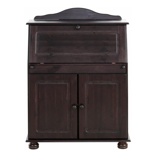 Comodă maro închis înaltă din lemn de pin cu dulap de birou 107x39 cm Mette – Støraa