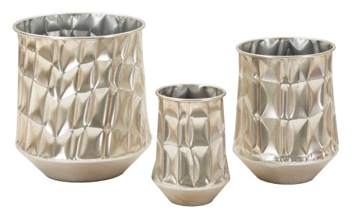 Set 3 ghivece Silver, Mauro Ferretti, 35x38.5 cm, fier, argintiu