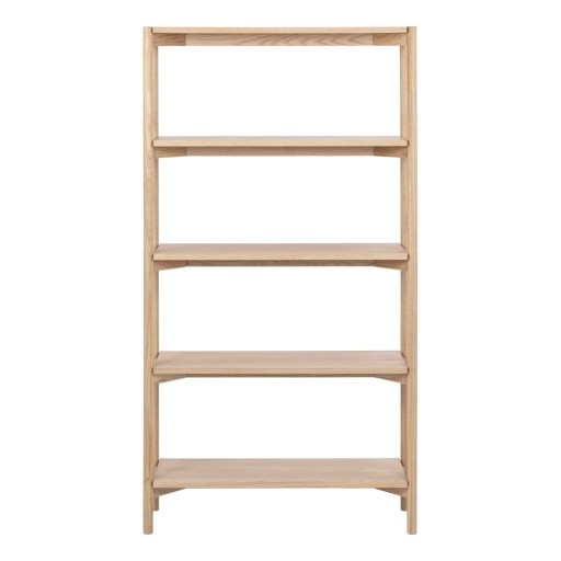 Bibliotecă în culoare naturală cu aspect de lemn de stejar 86x160x30 cm Braidwood – Actona