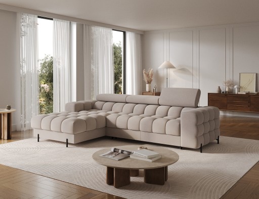 Coltar extensibil dreapta 3 locuri ELTAP, LT-18SO, Felro, 285x181x93 cm, lemn/poliester, bej