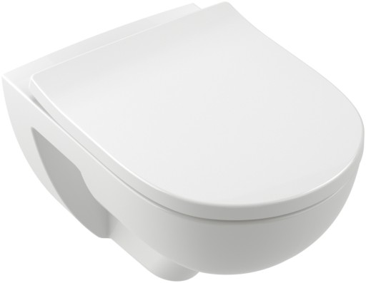 Set vas wc suspendat Villeroy & Boch O.Novo TwistFlush  CeramicPlus si capac cu inchidere lenta si QuickRelease  alb alpin