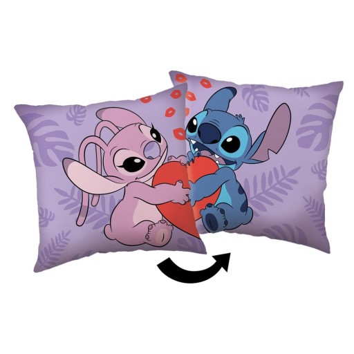 Pernă pentru copii din polar/fleece 40x40 cm Lilo and Stitch "Kiss" – Jerry Fabrics