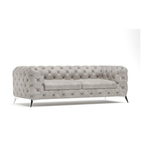 Canapea gri deschis cu tapițerie din catifea 225 cm Chelsea – Ropez