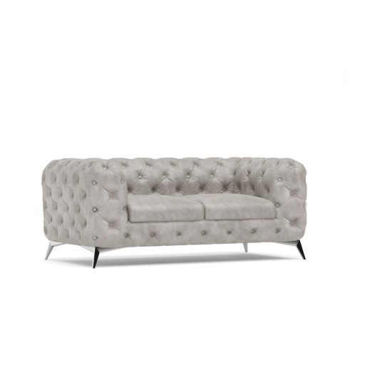 Canapea gri deschis cu tapițerie din catifea 185 cm Chelsea – Ropez
