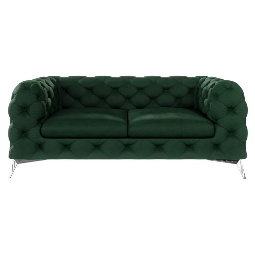 Canapea verde-închis cu tapițerie din catifea 185 cm Chelsea – Ropez