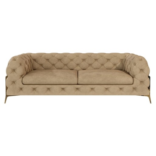 Canapea maro deschis cu tapițerie din catifea 225 cm Chelsea Bis – Ropez