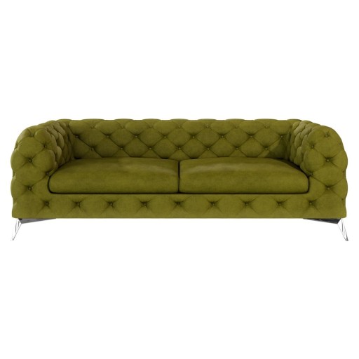 Canapea verde cu tapițerie din catifea 225 cm Chelsea – Ropez