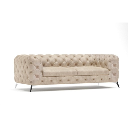 Canapea bej cu tapițerie din catifea 225 cm Chelsea – Ropez