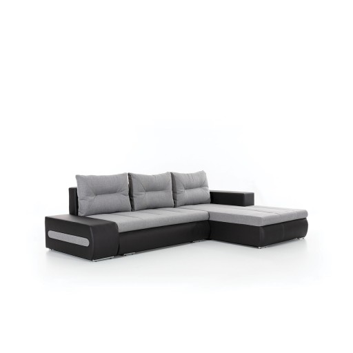 Coltar extensibil dreapta 4 locuri ELTAP, Ov51, Ottavio, 275x180x85 cm, lemn/poliester, gri deschis/negru