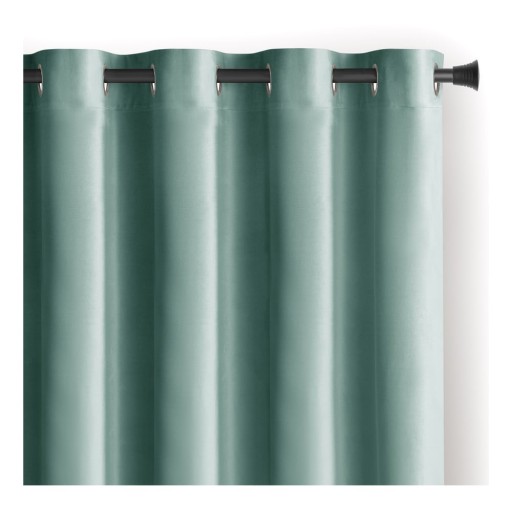 Draperie verde-deschis dimout (semi-opacă) din catifea 140x245 cm Eyelets – Restilo