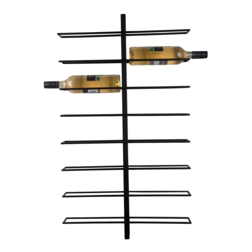Raft pentru sticle de vin negru de perete din metal număr sticle 16 Dual – PT LIVING