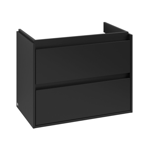 Dulap baza suspendat Villeroy & Boch Skyla cu 2 sertare  pentru lavoar asimetric  772x596mm  Volcano Black