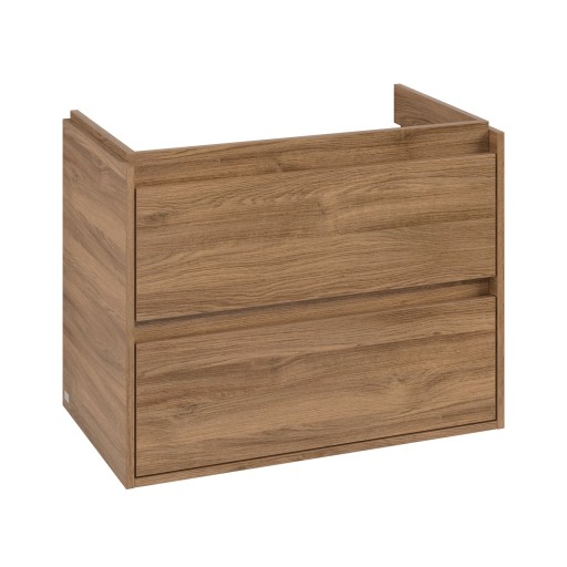 Dulap baza suspendat Villeroy & Boch Skyla cu 2 sertare  pentru lavoar asimetric  772x596mm  Oak Kansas