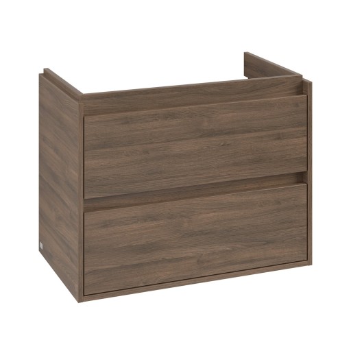 Dulap baza suspendat Villeroy & Boch Skyla cu 2 sertare  pentru lavoar asimetric  772x596mm  Arizona Oak