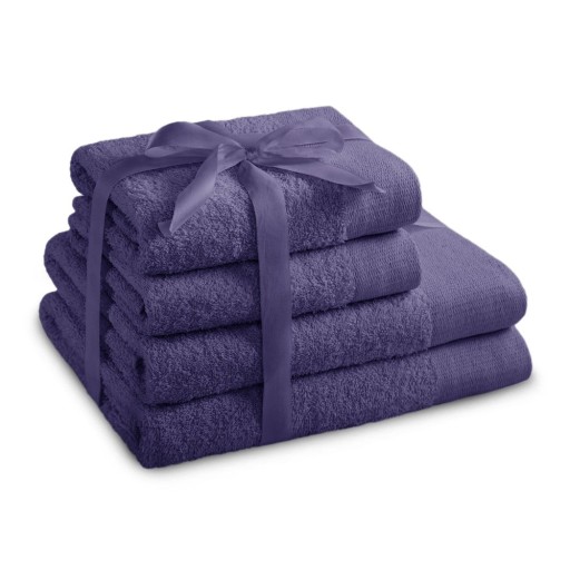 Prosoape de baie mov 4 buc. din bumbac din frotir Amari – Restilo