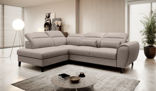 Coltar extensibil stanga 4 locuri ELTAP, LT-07PO, Noble, 255x201x100 cm, lemn/poliester, bej