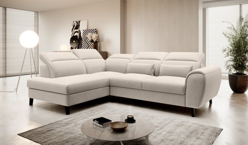 Coltar extensibil stanga 4 locuri ELTAP, LT-22IN, Noble, 255x201x100 cm, lemn/poliester, bej deschis