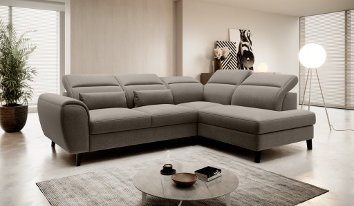 Coltar extensibil dreapta 4 locuri ELTAP, RT-18VER, Noble, 255x201x100 cm, lemn/poliester, bej inchis