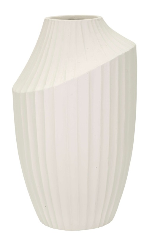 Vaza decorativa Ice, Mauro Ferretti, 22.5x38 cm, oxid de magneziu, crem