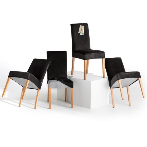 Huse negre 4 buc. elastice pentru scaun 48 cm Sento – Restilo