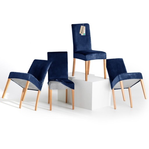 Huse albastre 4 buc. elastice pentru scaun 48 cm Sento – Restilo