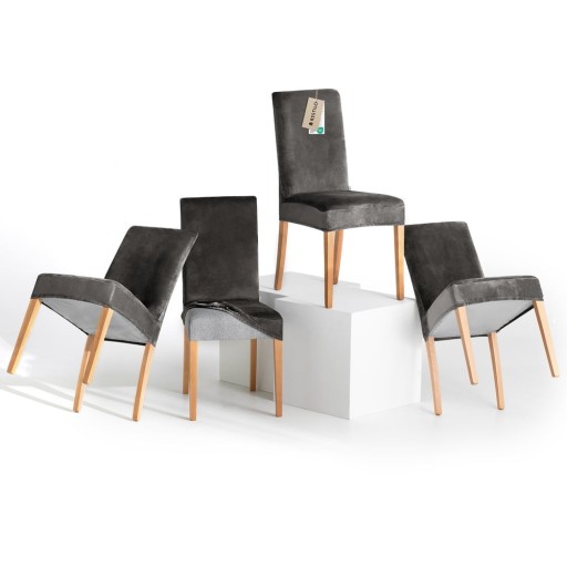 Huse gri 4 buc. elastice pentru scaun 48 cm Sento – Restilo