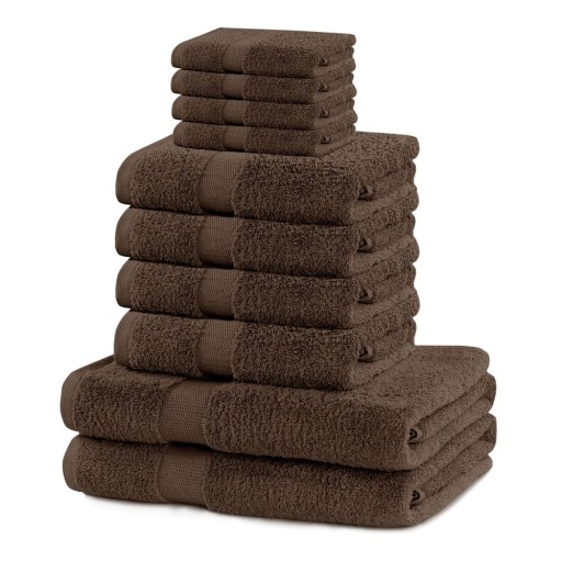 Prosoape de baie maro 10 buc. din bumbac din frotir Marina – DecoKing