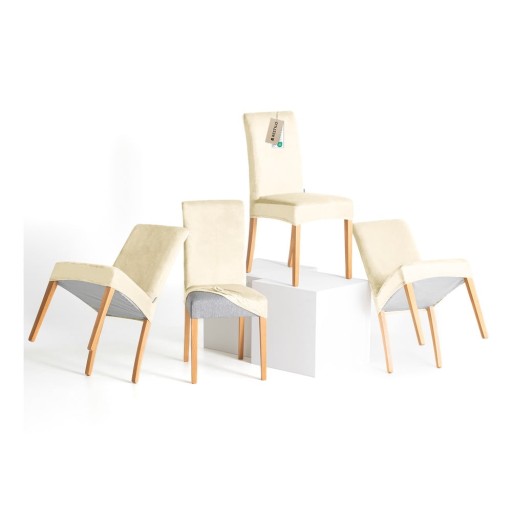 Huse crem 4 buc. elastice pentru scaun 48 cm Sento – Restilo