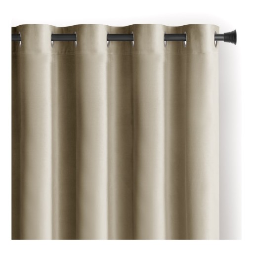 Draperie maro/bej dimout (semi-opacă) din catifea 140x245 cm Eyelets – Restilo