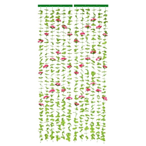 Draperie roșie-verde 90x190 cm cu prindere la ușă Roses – Maximex