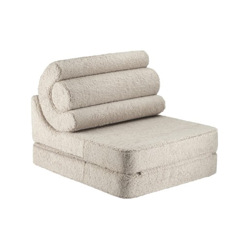 Fotoliu de copii maro deschis cu tapițerie din țesătură bouclé Flipster – Wigiwama
