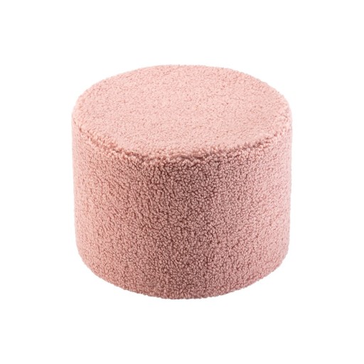 Puf de copii roz cu tapițerie din țesătură bouclé – Wigiwama