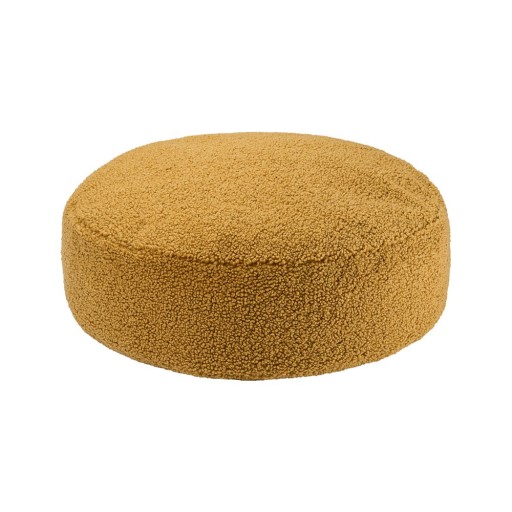 Fotoliu puf pentru copii maro cu tapițerie din țesătură bouclé Round – Wigiwama