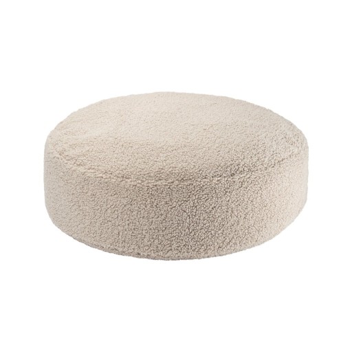 Fotoliu puf pentru copii maro deschis cu tapițerie din țesătură bouclé Round – Wigiwama