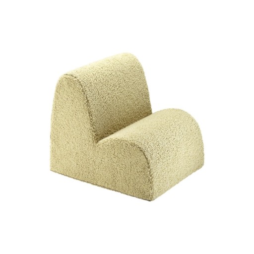 Fotoliu de copii verde cu tapițerie din țesătură bouclé Cloud – Wigiwama