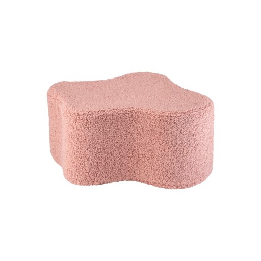 Puf de copii roz cu tapițerie din țesătură bouclé Cloud – Wigiwama